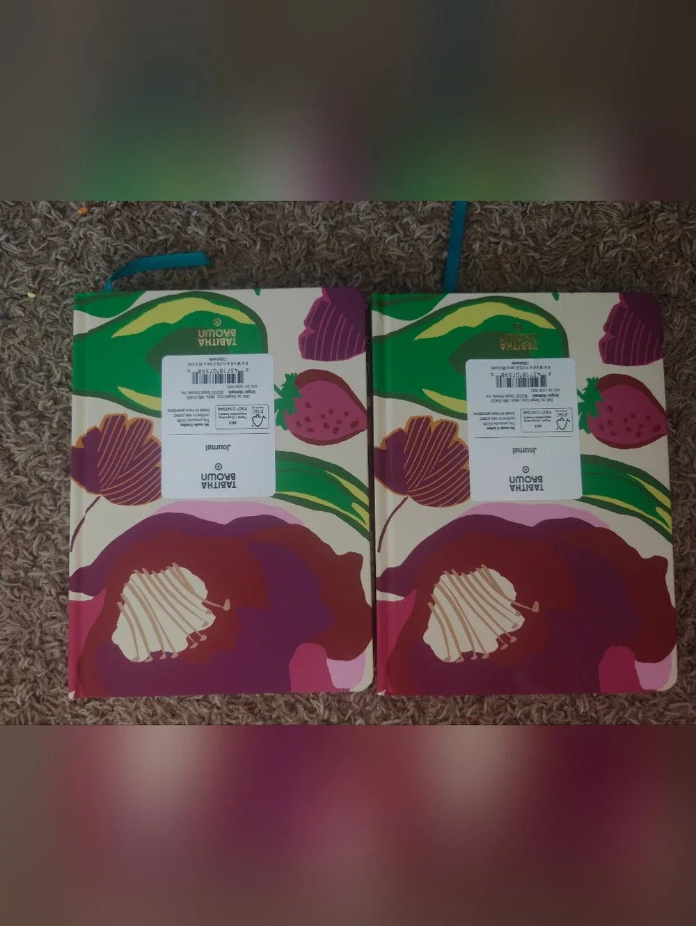 Tabitha Brown Gratitude Floral Hardcover Journals - White, Green, Pink, Orange